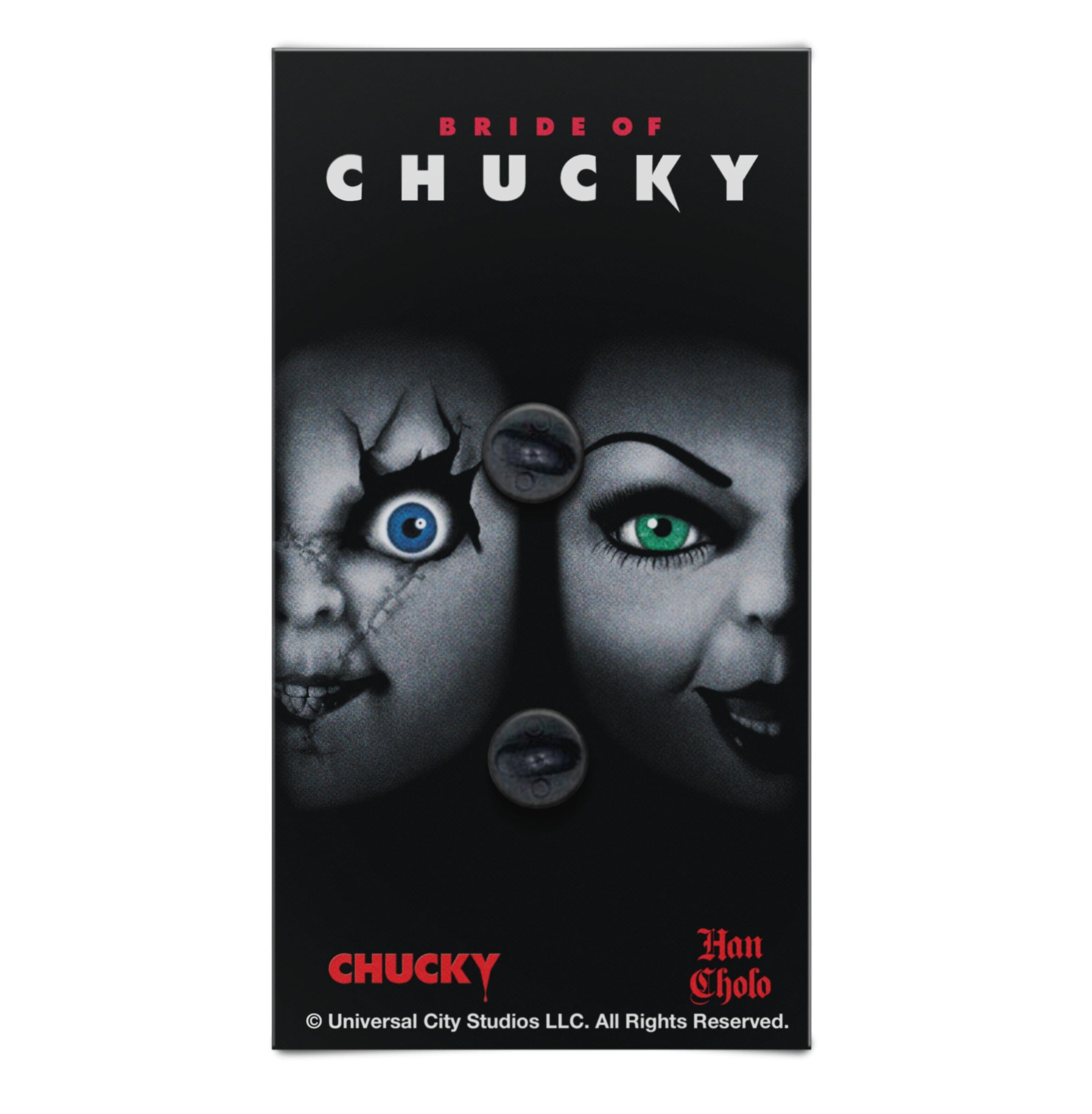 Chucky pin card, Chucky enamel pin